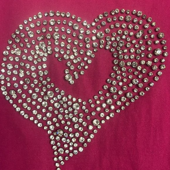 Twisted Heart Bling Y2K VTG Hot Pink Zip Up Hoodie - Picture 10 of 16